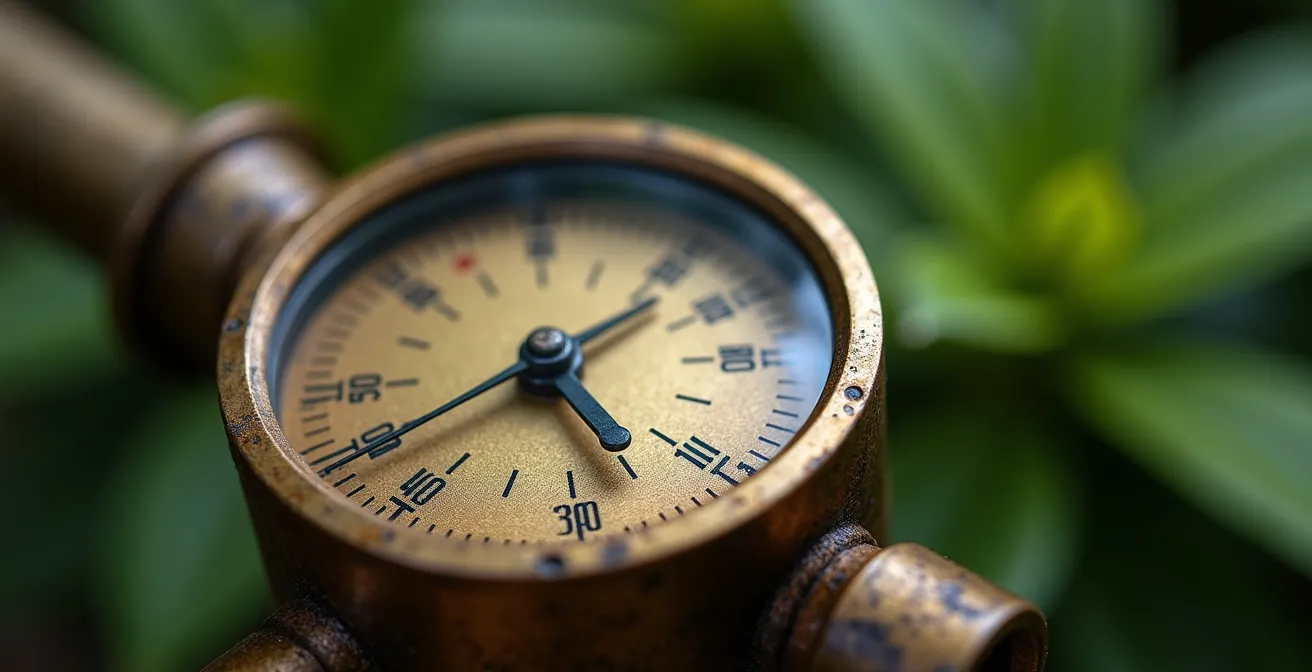 Gros plan sur une jauge de citerne de gaz propane